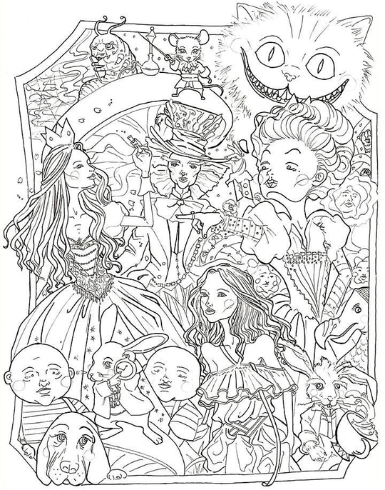 Adult Alice In Wonderland Coloring Pages 5