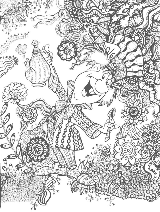 Adult Alice In Wonderland Coloring Pages 7