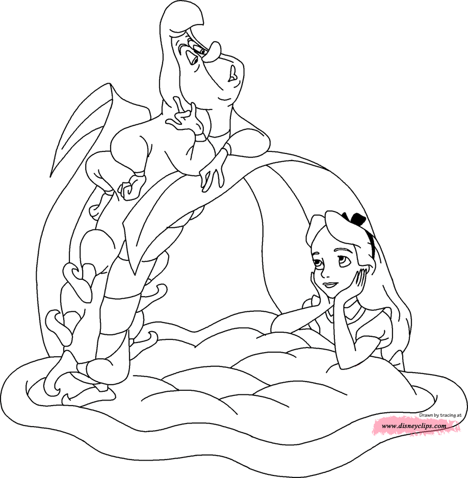 Alice In Wonderland Caterpillar Coloring Pages 2