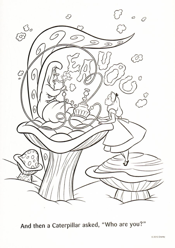 Alice In Wonderland Caterpillar Coloring Pages 5