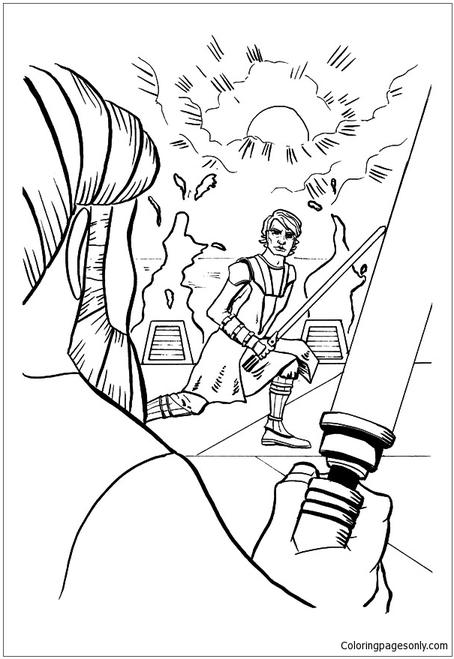 Anakin Vs Obi Wan Coloring Pages 3