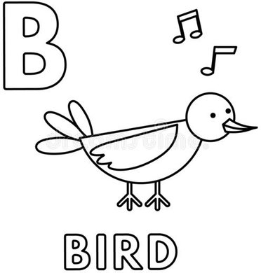 B Is For Bird Coloring Page 1