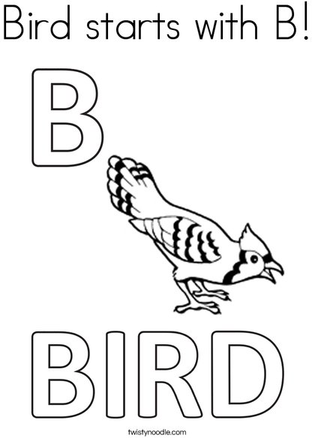 B Is For Bird Coloring Page 3