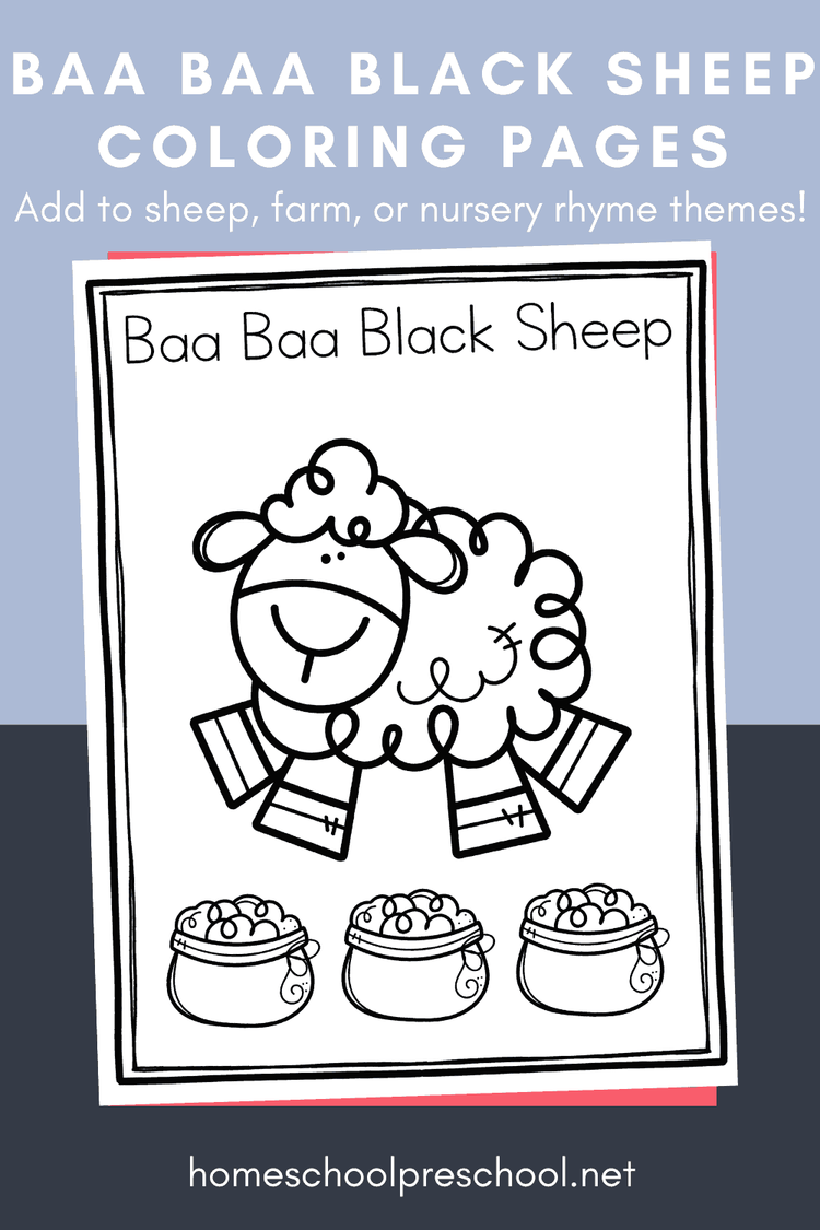 Baa Baa Black Sheep Coloring Page 1