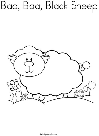 Baa Baa Black Sheep Coloring Page 8