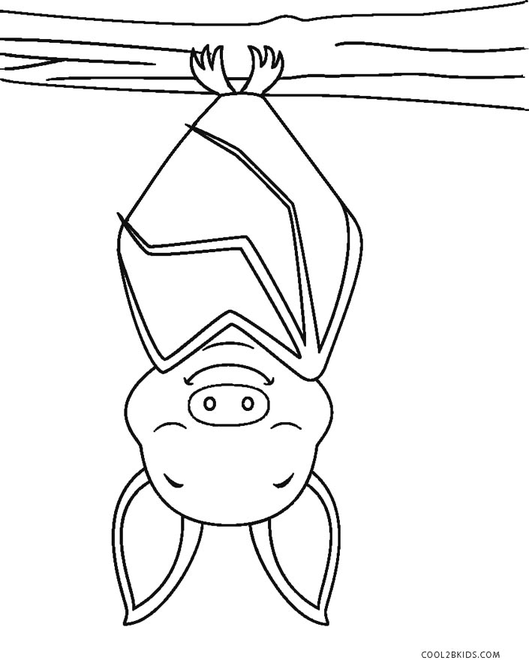 Bat Hanging Upside Down Coloring Page 8