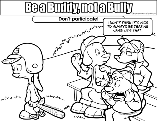 Be A Buddy Not A Bully Coloring Page 6