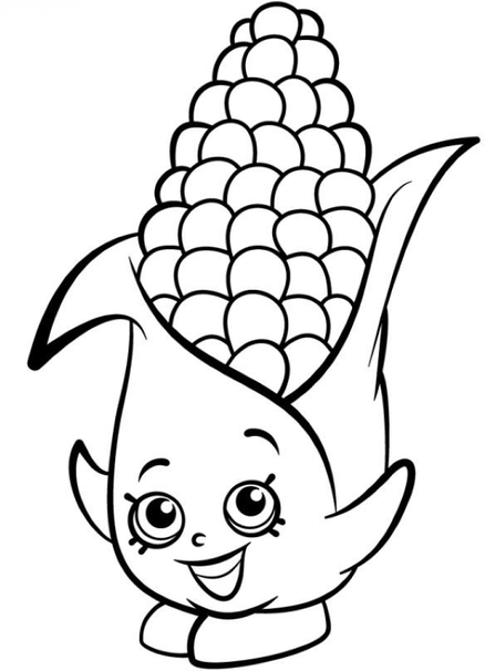 Corn On The Cob Coloring Sheet 1