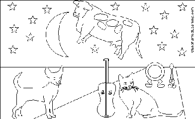 Cow Jumped Over The Moon Coloring Page 1