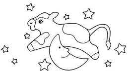 Cow Jumped Over The Moon Coloring Page 2