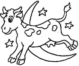 Cow Jumped Over The Moon Coloring Page 9