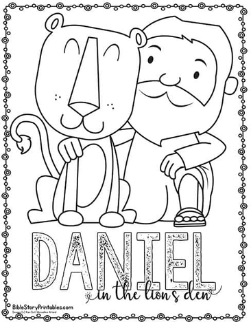 Daniel And The Lions Den Coloring Page 4