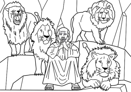 Daniel And The Lions Den Coloring Page 5