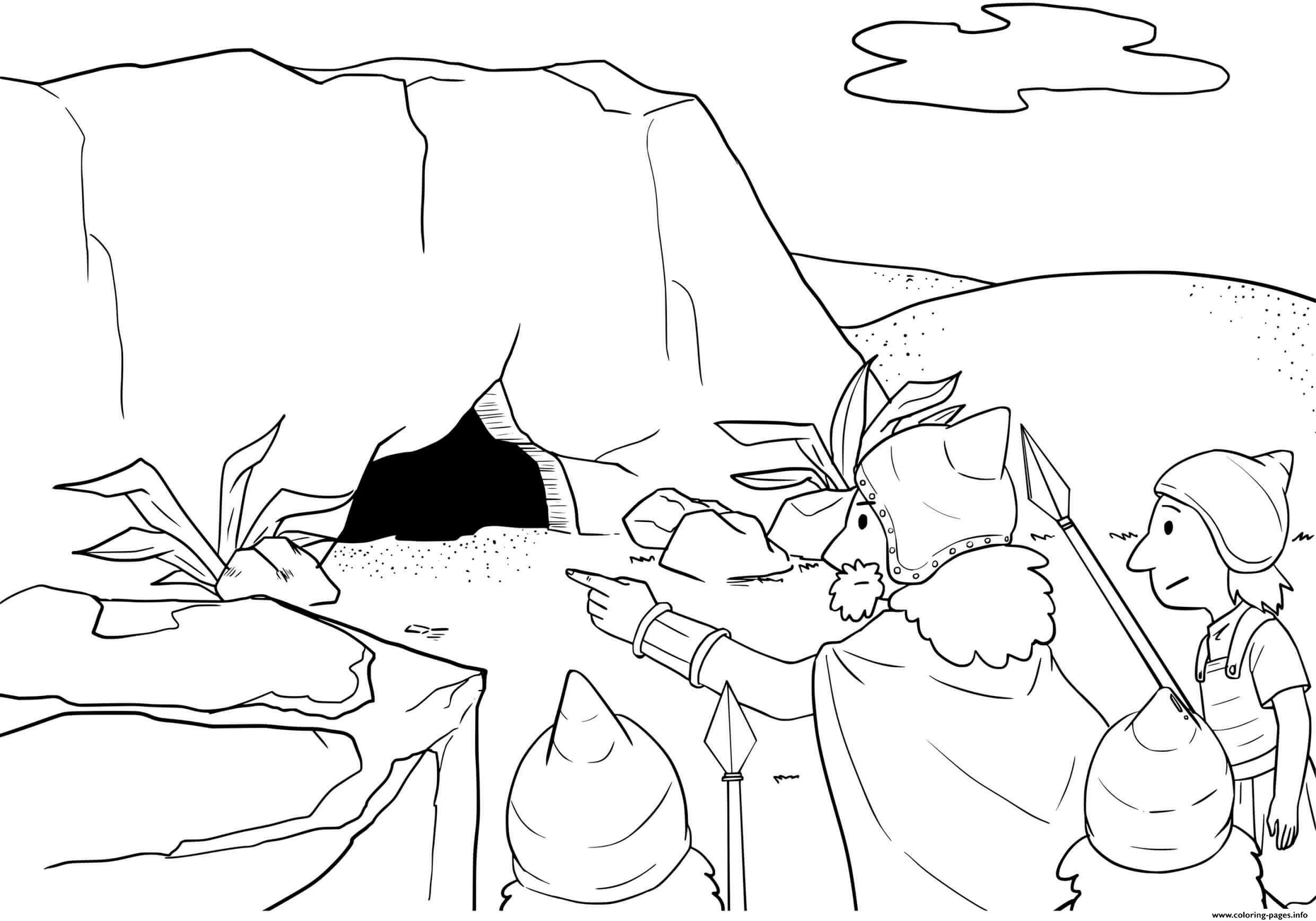 David And Saul In The Cave Coloring Page 4