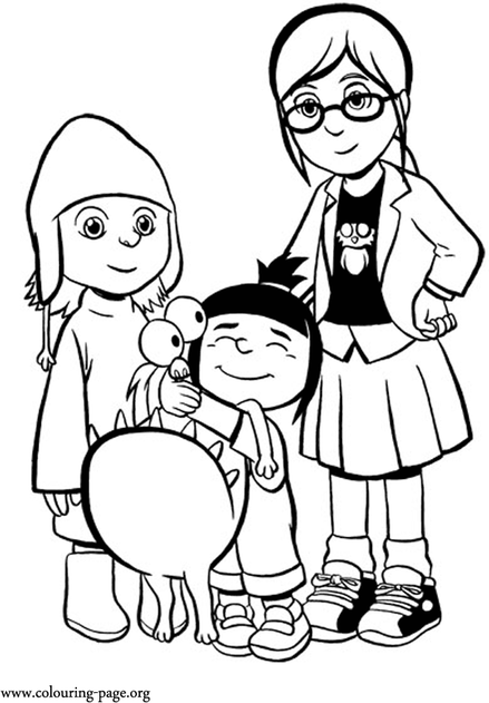 Despicable Me Coloring Pages The Girls 3