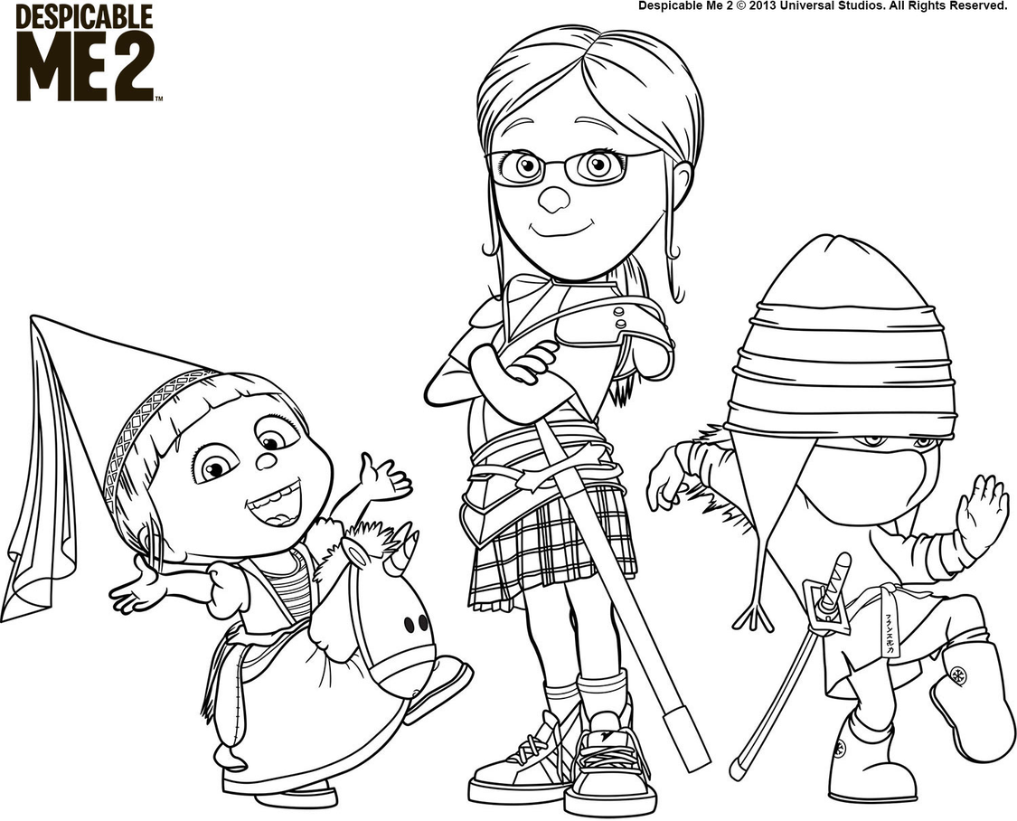 Despicable Me Coloring Pages The Girls 7