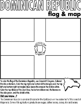 Flag Of Dominican Republic Coloring Page 5