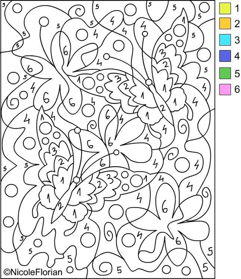 Floral Design Color By Number Coloring Pages For Adults 1