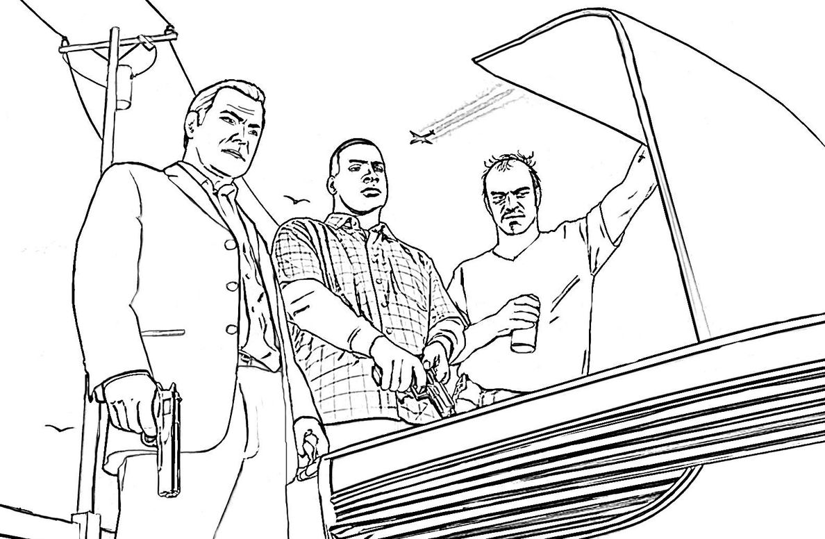 Grand Theft Auto 5 Coloring Pages 1