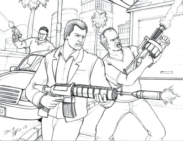 Grand Theft Auto 5 Coloring Pages 6