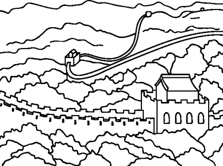 Great Wall Of China Coloring Pages 1