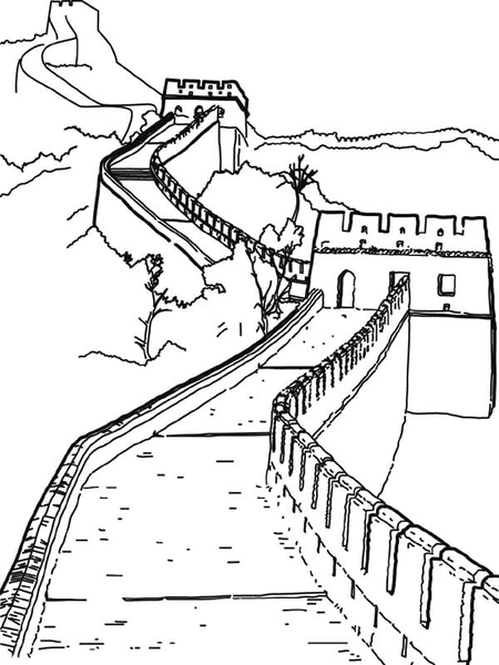 Great Wall Of China Coloring Pages 7