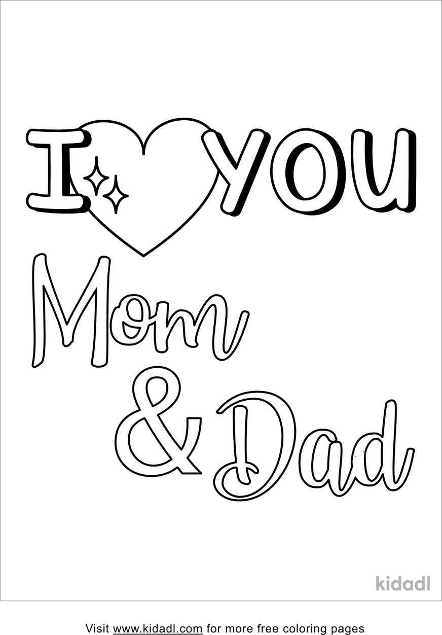 I Love You Mommy And Daddy Coloring Pages 3