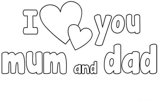 I Love You Mommy And Daddy Coloring Pages 4