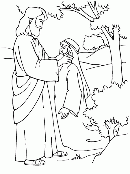 Jesus Casts Out Demons Coloring Page 1