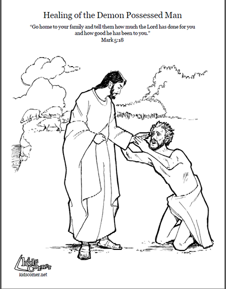 Jesus Casts Out Demons Coloring Page 3