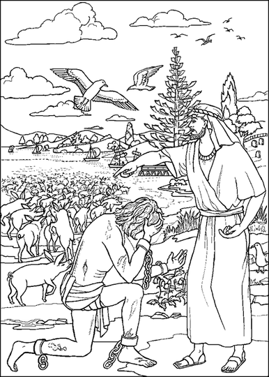 Jesus Casts Out Demons Coloring Page 5