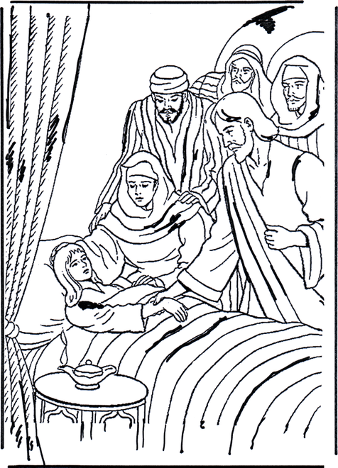 Jesus Heals Jairus Daughter Coloring Pages 2