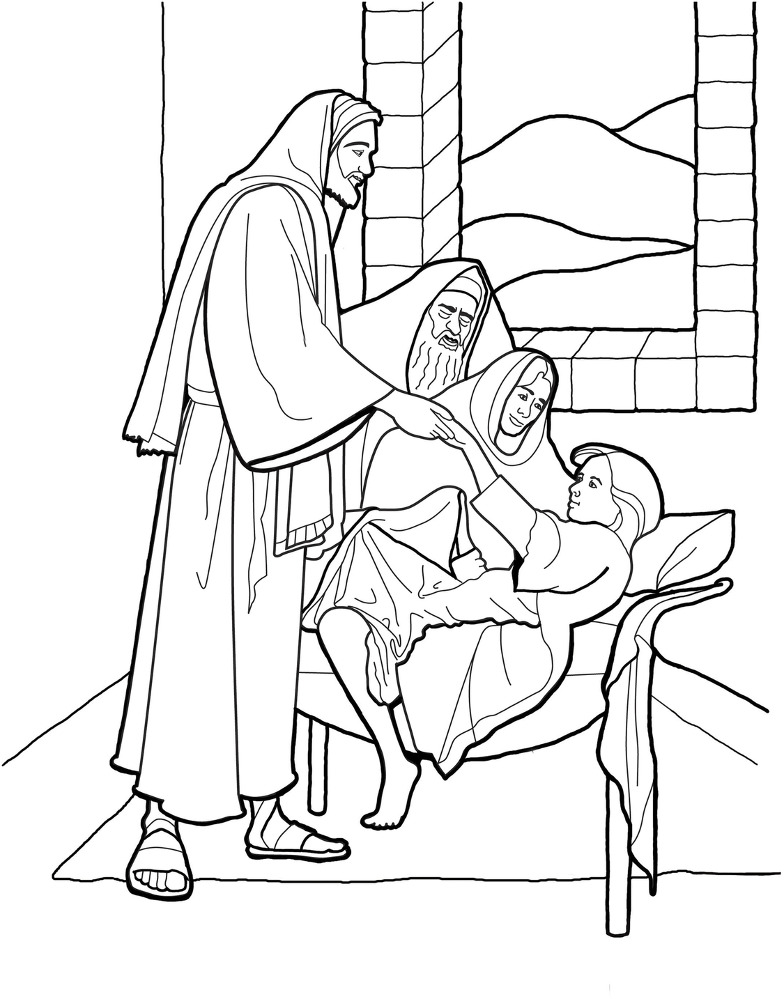 Jesus Heals Jairus Daughter Coloring Pages 6