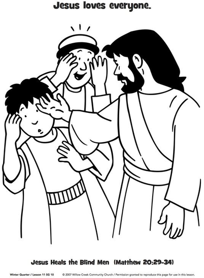 Jesus Heals The Blind Man Coloring Sheet 1