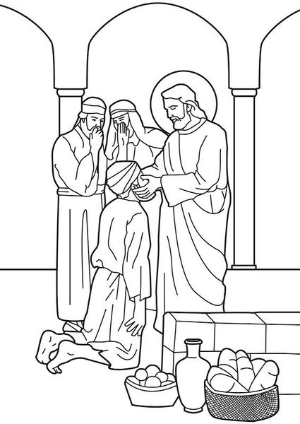 Jesus Heals The Blind Man Coloring Sheet 3