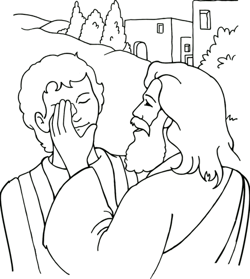 Jesus Heals The Blind Man Coloring Sheet 6