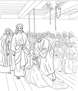 Jesus Heals The Paralyzed Man Coloring Page 2