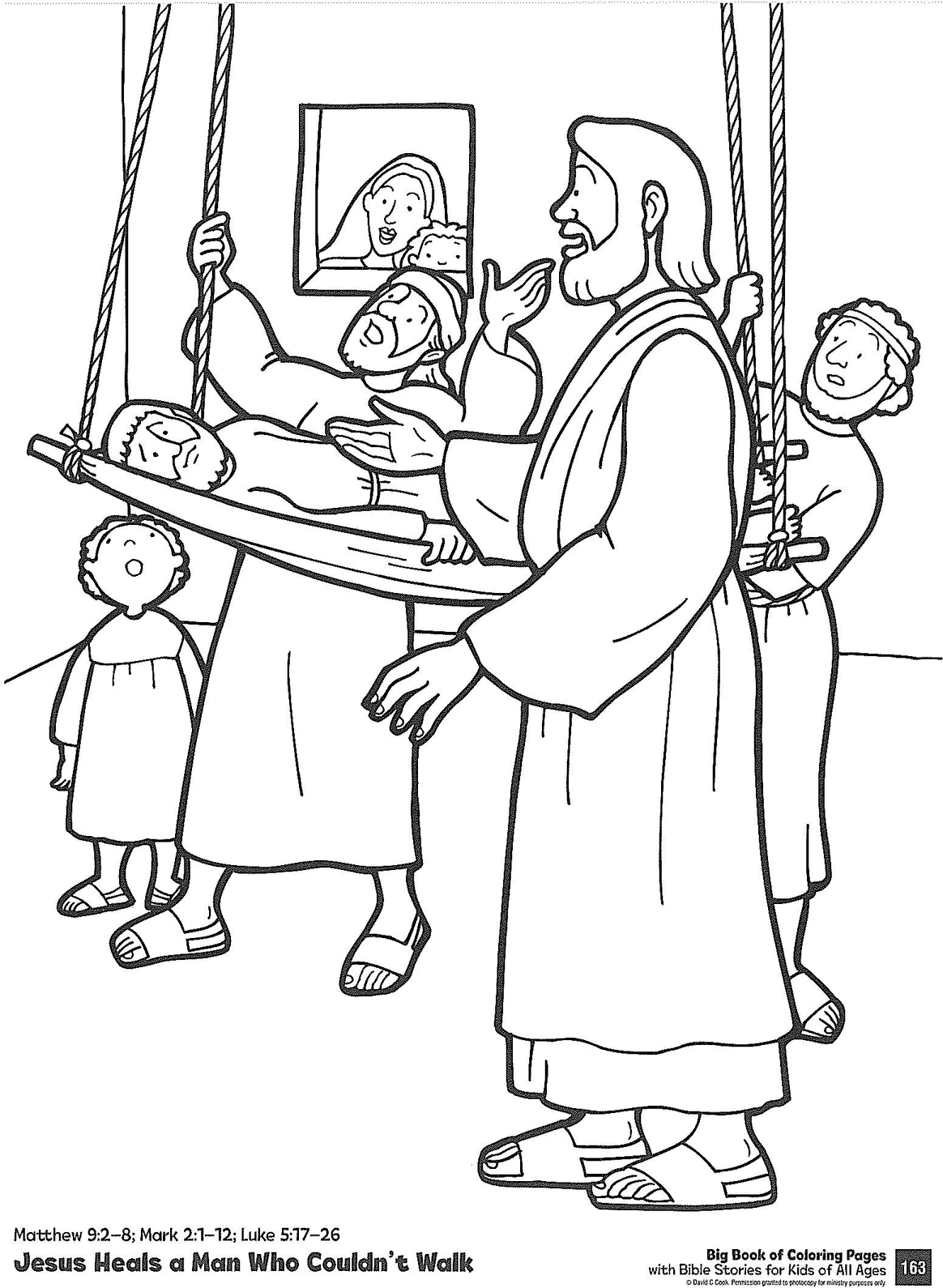 Jesus Heals The Paralyzed Man Coloring Page 3