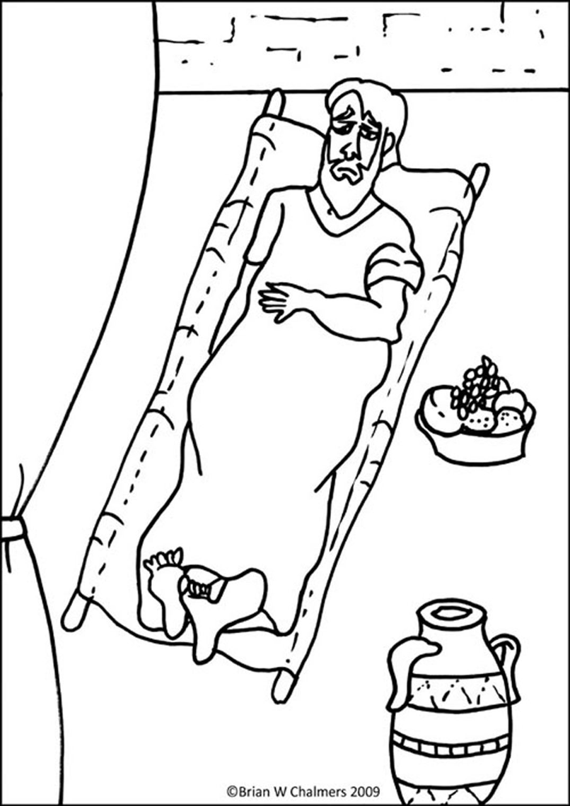 Jesus Heals The Paralyzed Man Coloring Page 4