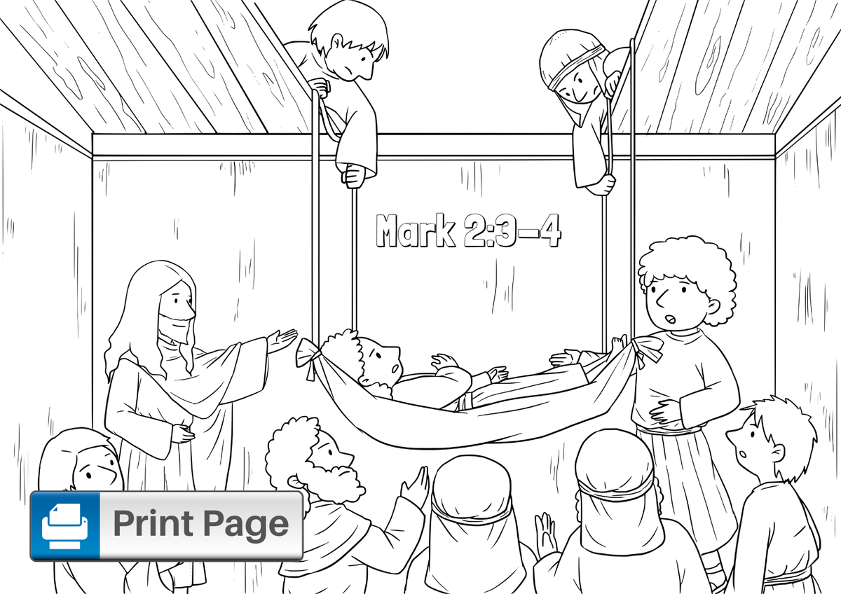 Jesus Heals The Paralyzed Man Coloring Page 6