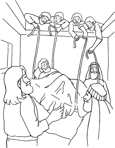 Jesus Heals The Paralyzed Man Coloring Page 7