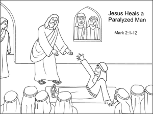 Jesus Heals The Paralyzed Man Coloring Page 8