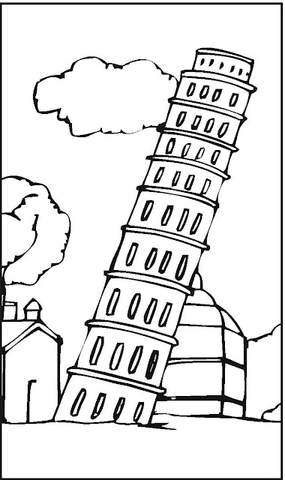 Leaning Tower Of Pisa Coloring Page 1