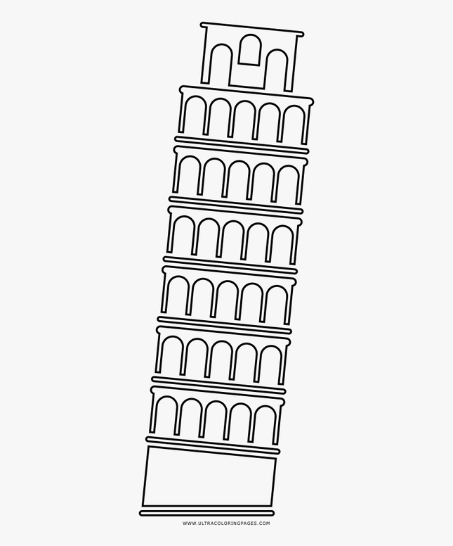 Leaning Tower Of Pisa Coloring Page 4