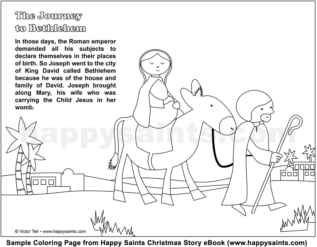 Mary And Joseph Travel To Bethlehem Coloring Pages 2