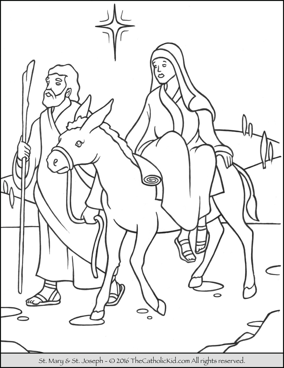 Mary And Joseph Travel To Bethlehem Coloring Pages 4