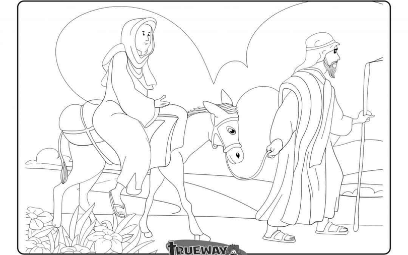 Mary And Joseph Travel To Bethlehem Coloring Pages 5