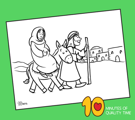 Mary And Joseph Travel To Bethlehem Coloring Pages 7