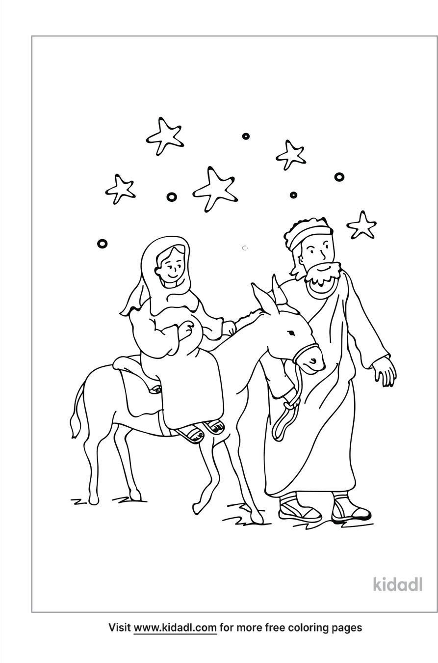 Mary And Joseph Travel To Bethlehem Coloring Pages 8