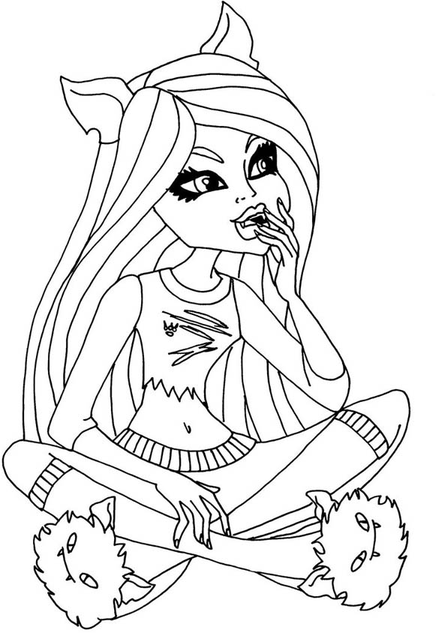 Monster High Coloring Pages Clawdeen Wolf 1